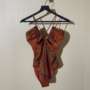Ulla Johnson Orange and Black Swimsuit